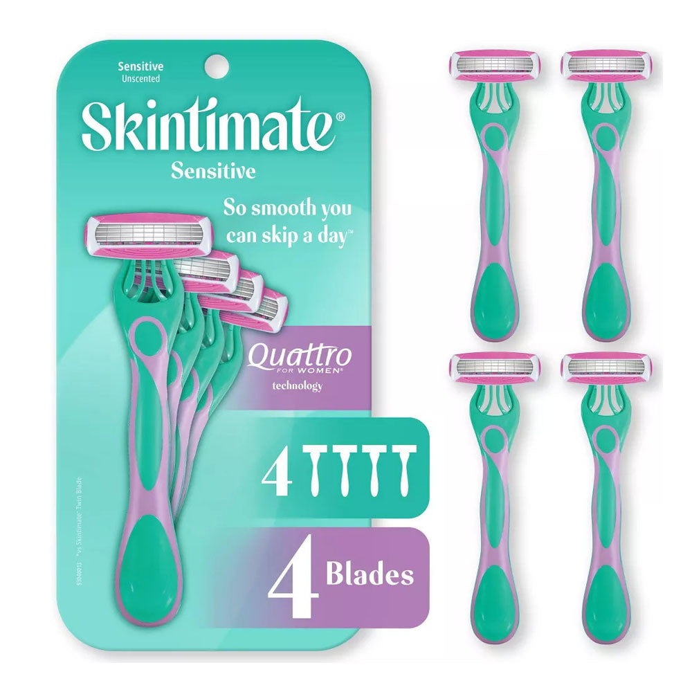 Skintimate Sensitive Skin Womens Disposable Razor, 4 Ct